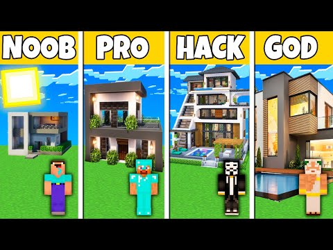 Minecraft Battle: NOOB vs PRO vs HACKER vs GOD ROBLOX HOUSE BUILD CHALLENGE in Minecraft
