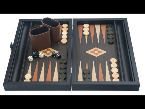 The Manopoulos Wenge and Oak Travel Backgammon Set [BXL3VV]