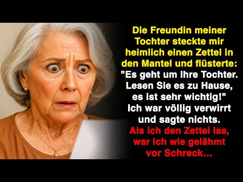 Die Freundin meiner Tochter steckte mir heimlich einen Zettel – ich war wie erstarrt!