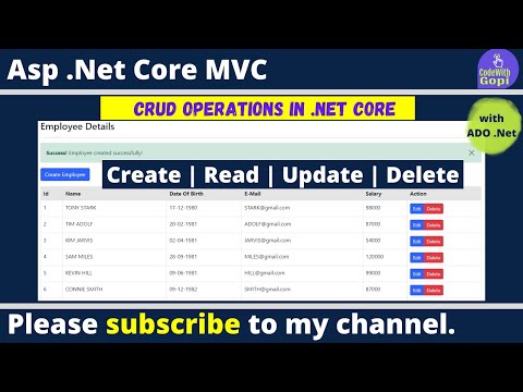 ✅ Full CRUD Operations Using ASP.NET Core & ADO.NET | Full CRUD with SQL Stored Procedure