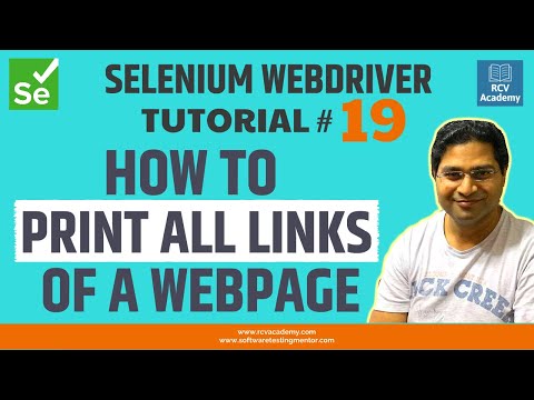 Selenium WebDriver Tutorial #19 - How to Print all Links of a Webpage
