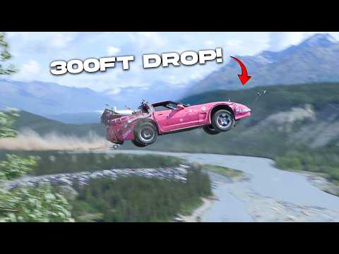 Sending Cars FULL THROTTLE over 300ft Cliff! (Alaska’s 2025 CAR LAUNCH)