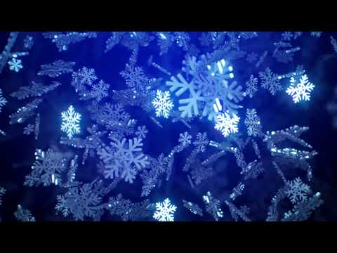 NEW 2022 ❄️ 3D Snowflakes Falling Looping Animation Blue Background - Footage - Screensaver