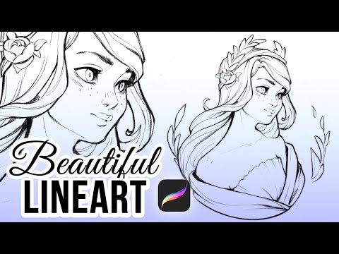 How I Draw LINEART Tutorial and Process in PROCREATE