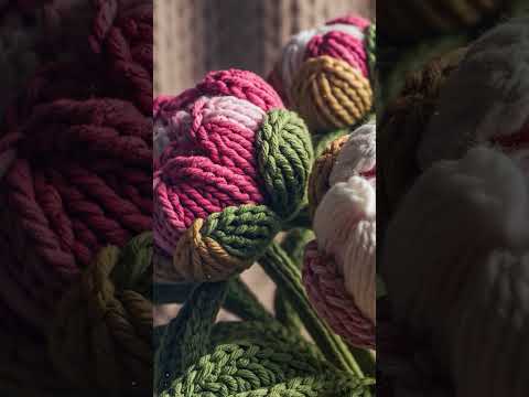 4K Knitted Flowers Blooming Timelapse Screensaver | Peaceful Piano Meditation Music for Relax, Sleep