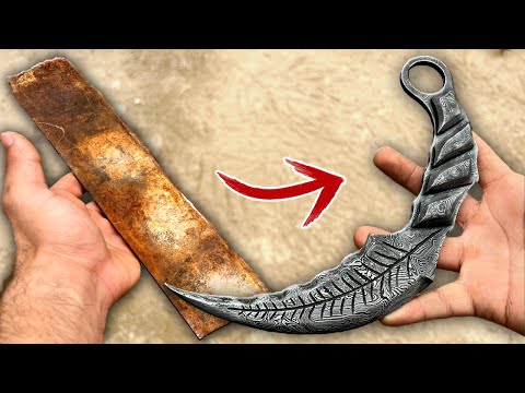 Forging Stunning Damascus Karambit Knife🔥