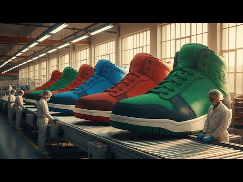 The Making of Sneaker in Factory Injecting EVA Foam for Shock Absorption