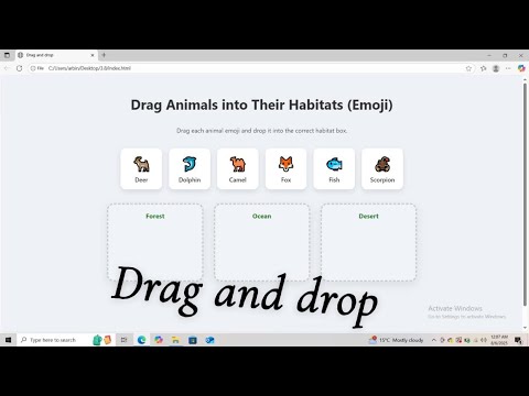 "I Coded a Drag & Drop Animal Habitat Game 🐘🌍 | HTML CSS JS"