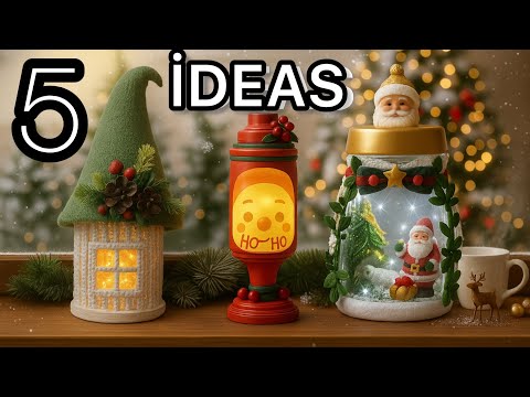 SIMPLE DIY✅ 5 Amazing Christmas Decoration Ideas with Glass Jars - Crafts