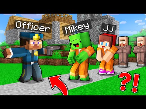 Why JJ and Mikey Arrested by Police?! - Minecraft Maizen
