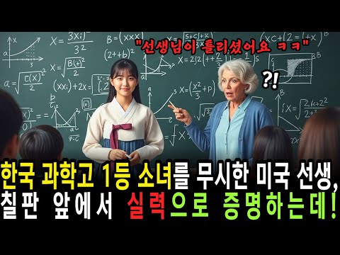 한국 과학고 1등 한국소녀를 무시한 미국 선생, 천재 소녀는 칠판 앞에서 실력으로 증명하는데!