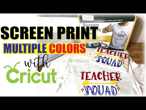 HOW TO  SCREEN PRINT MULTIPLE COLORS WITH CRICUT & AMAZON PRINTING KIT | HTVRONT AUTO HEAT PRESS