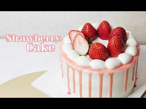 여리여리한 딸기 케이크 만들기 I 핑크 글레이즈 케이크 I Strawberry Whipped Cream Cake with Pink Glaze