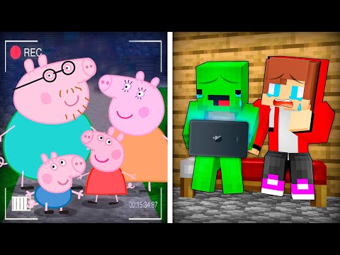 JJ and Mikey Got Peppa Pig exe family on a Hidden Camera Mummy pig , Daddy pig Minecraft Maizen