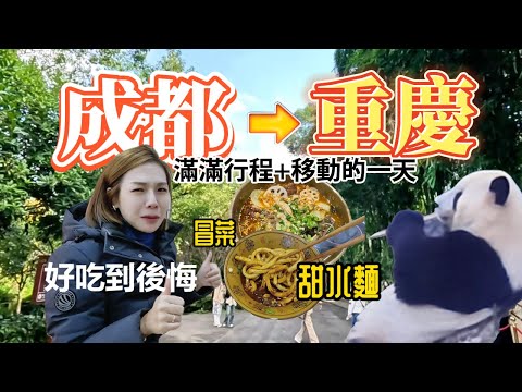 大陸高鐵沒靠背嗎!?成都超遼闊熊貓基地!!再見成都你好重慶/重慶夜景美得震撼/甜水麵好好吃