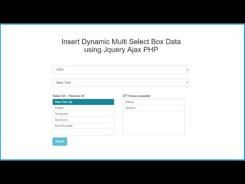 Insert Dynamic Multi Select Box Data using Jquery Ajax PHP