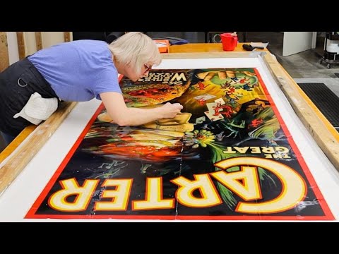 Relining a "Carter the Great" 3 Sheet Magic Poster - Poster Conservation