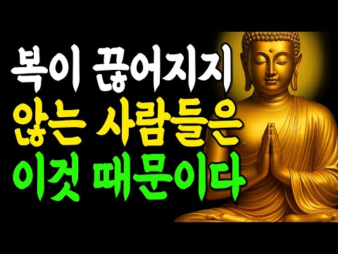 재물복이 끊이지 않는 이유, 알고 보니 결국 이것 때문이다 | 부처님말씀 | 인생조언 | 석가모니