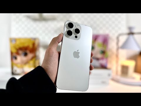 ☁️ iPhone 15 Pro Max white titanium 2024 | aesthetic unboxing & accessories, setup and camera test