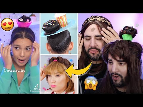 Testing Fun Viral Hairstyle Hacks!  | 💜🖤 The Welsh Twins