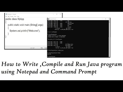 How to Write ,Compile and Run Java Program using Notepad and Command Prompt