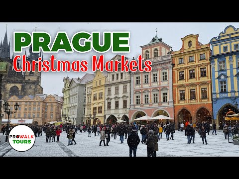 Prague Christmas Markets: Full City Center Walking Tour (4K 60fps)