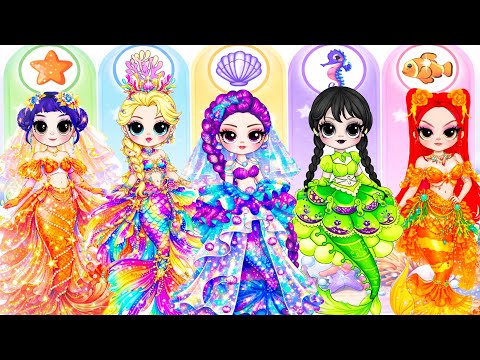 K-Pop Demon Hunters: Disney Princess & Huntrix Girls Glow Up Into Mermaid Fashion | Luna Paper Dolls