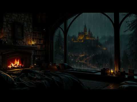 Sleep Instantly to Rain & Fireplace Ambience 🌧️ | Removes Stress & Negative Energy (No Ads)