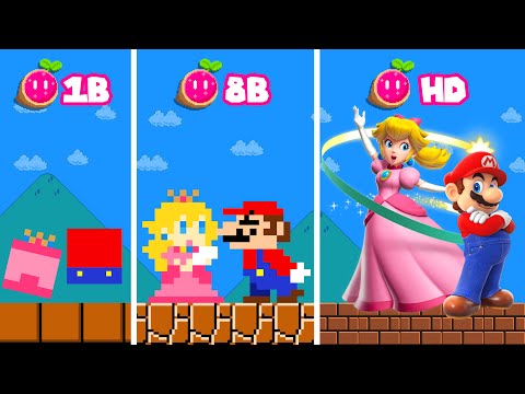 NEW! Super Mario Bros. But 1-BIT vs 8-BIT vs 32-BIT vs HD Full Challenge! | ADN Game