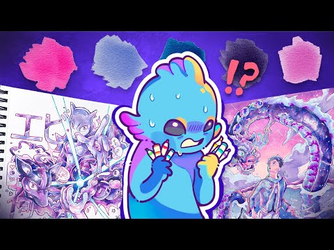 I Tried Making HYPERPOP Art... 🎨 (drawing with saturated colors)