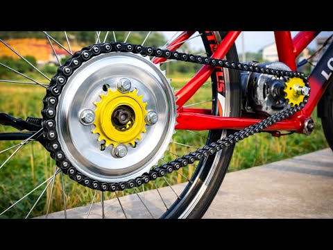 I BUILT AN ELECTRIC BICYCLE USING A WASHING MACHINE MOTOR! EVERYONE WAS AMAZED