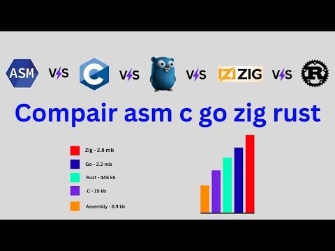 Compair with ASM | C | GO | ZIG | Rust || #comprision #asm #clanguage  #golang #zig #rust
