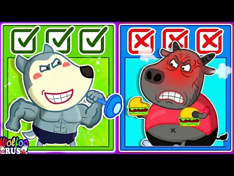 Ой! Что полезно, а что вредно? | Весёлый урок про еду для малышей | Wolfoo Russian