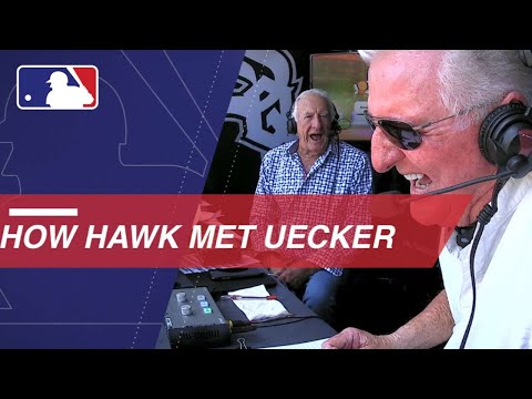 Bob Uecker and Ken 'Hawk' Harrelson swap stories in the booth