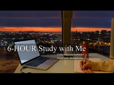 Early Morning Study with Me 6Hrs|Beautiful Morning Envirement + Rain|POMODO 50/10|Mindful Studying