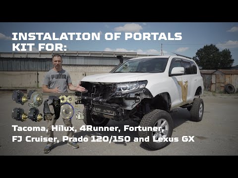 Full installation of WEREWOLF portal gearboxes kit for Toyota SUVs with IFS (in English)