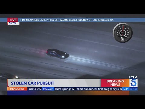 Police chase high-speed suspect in stolen car in L.A