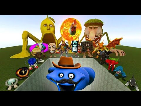 Al Brainrot Memes vs Hungry Worm Daddy Bosses in Giant Pit - Gmod Chaos!