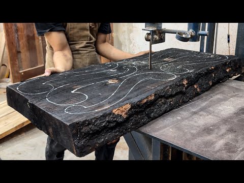 From Ashes to Art // Everyone Said This Burnt Wood Was Useless… I Cut It Anyway