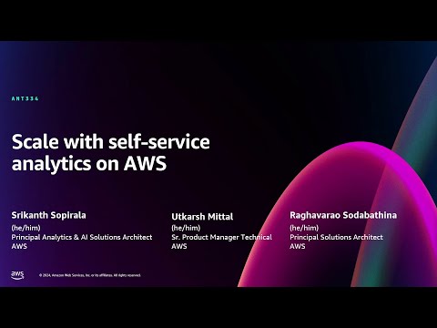 AWS re:Invent 2024 - Scale with self-service analytics on AWS (ANT334)