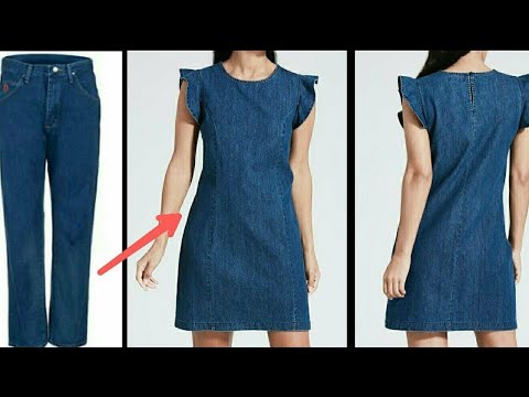 Reutilizar ropa vieja | Recicla jeans viejos en el vestido || reutilizar la ropa!
