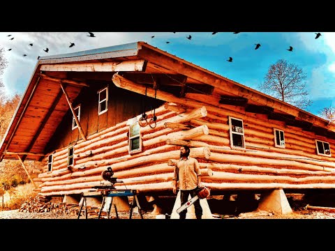 Man Builds HUGE Amazing LOG HOUSE From Crooked Trees in 9 months - Full Build (TIMELAPSE)