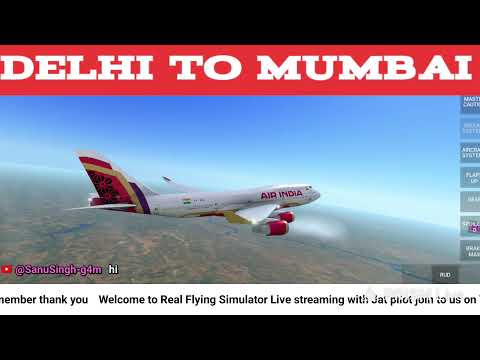 🔴Live Air India B747-400 Real Flying Simulator Ahmedabad to Delhi to Mumbai