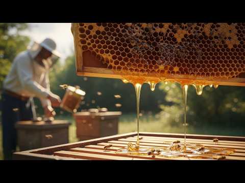 How Natural Honey Is Made 🍯 Traditional Beekeeping Process (Full Harvest)