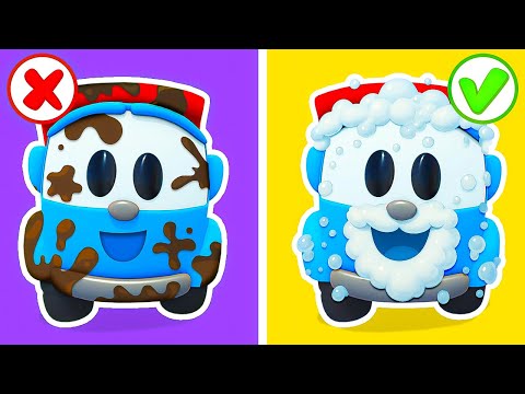 Leo the truck is so dirty! Friends build a car wash for all cars and trucks to became clean.