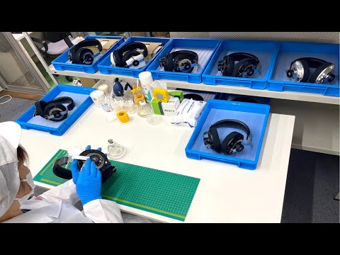 3,000 USD!!  The process of making high-end Japanese headphones. Japanese audio equipment factory.