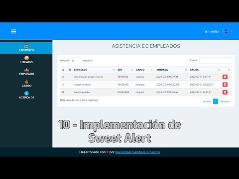 10.- Implementación de Sweet Alert - Sistema de Asistencias con PHP y MYSQL