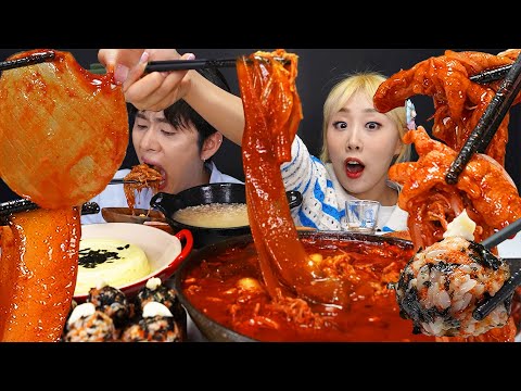 SUB)ASMR MUKBANG's most spicy chicken feet ever 🔥Spicy Chicken Feet Soup🔥 Part 3! Round noodles +...