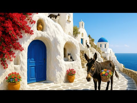 SANTORINI 💙 GREECE 🇬🇷 Spectacular Walk to FIRA ✨️ 4K Video