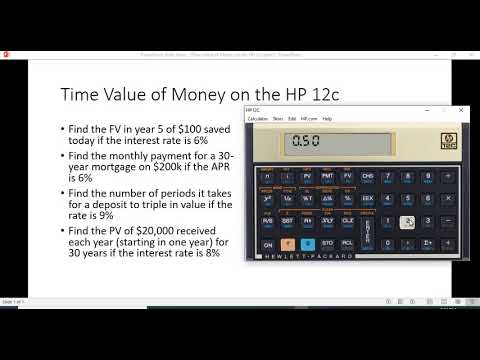 Time value of money on HP 12c